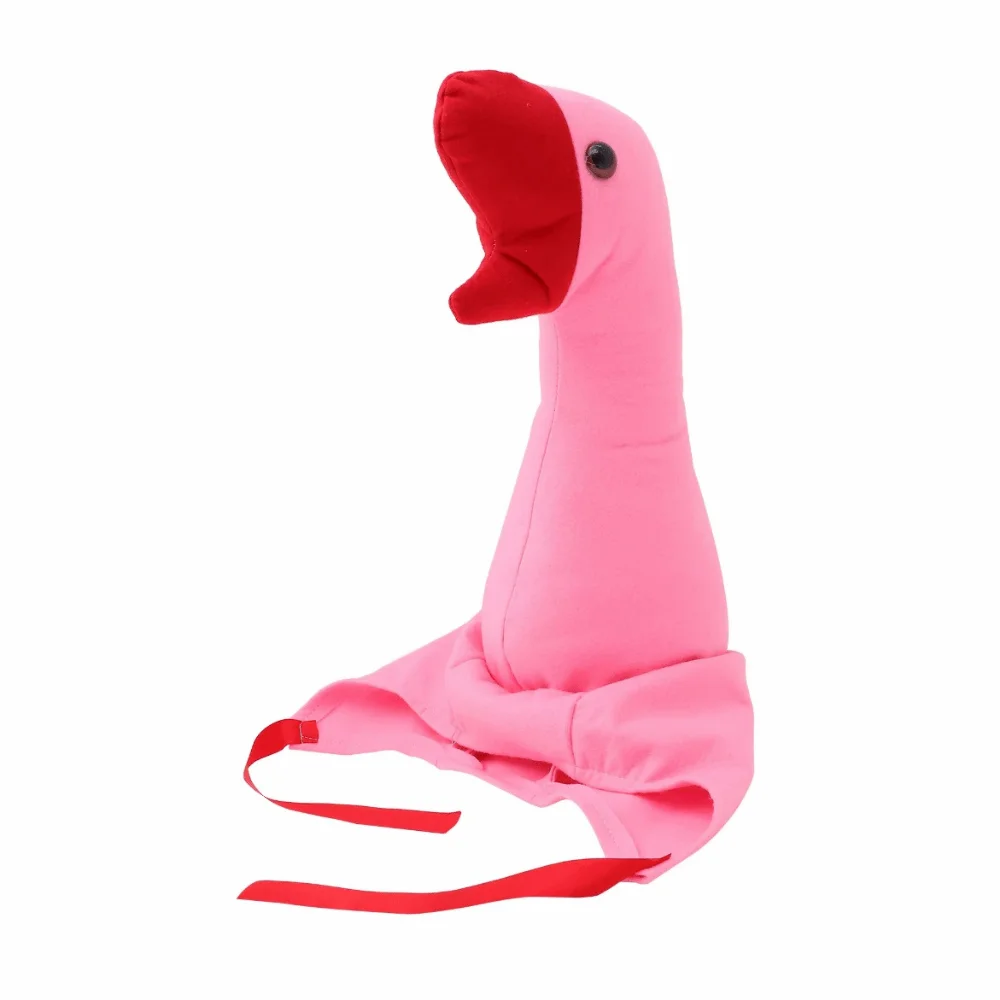 

Funny Creative Big Goose Headgear Plush White/Pink Halloween Party Hat Adjustable Soft Cartoon Goose Hat Cosplay Costume