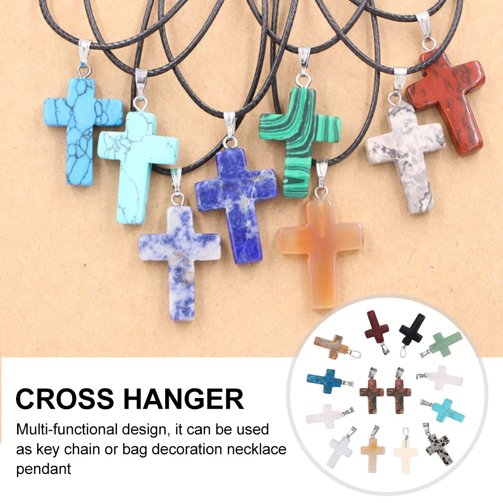 

20Pcs Crystal Cross Charm Pendants Sturdy Lightweight Hanging Loop DIY Charms for Necklace Bracelet Keychain Jewelry Making