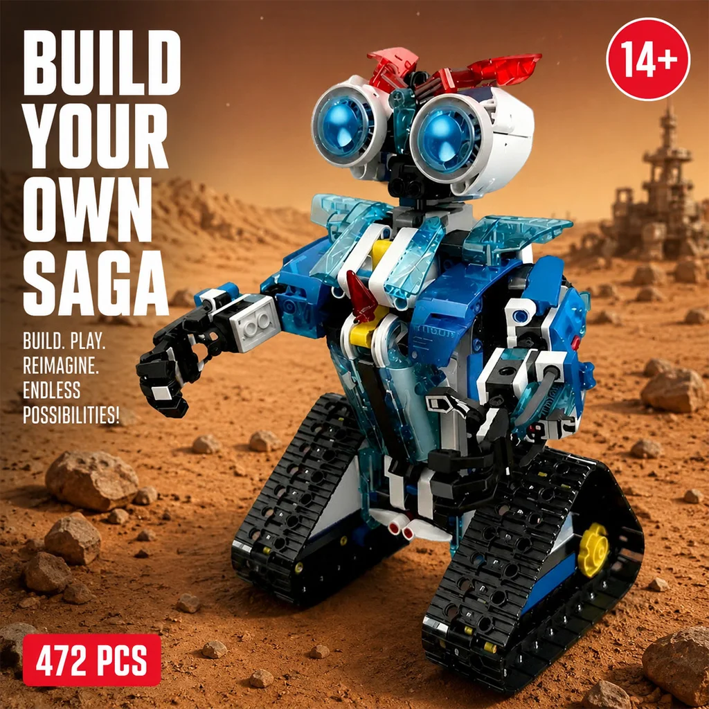 Ensemble de blocs de construction de mini robots 476 pièces, jouet créatif pour enfants et adultes, kit de modèle en briques éducatif DIY, cadeau mixte d'anniversaire, objet de collection