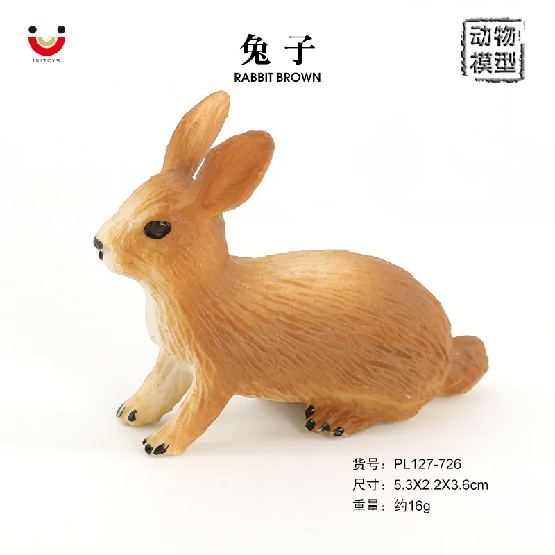 

Cross-border, simulated wild, solid static animal model set ornament, rabbit, plastic simulation toy.