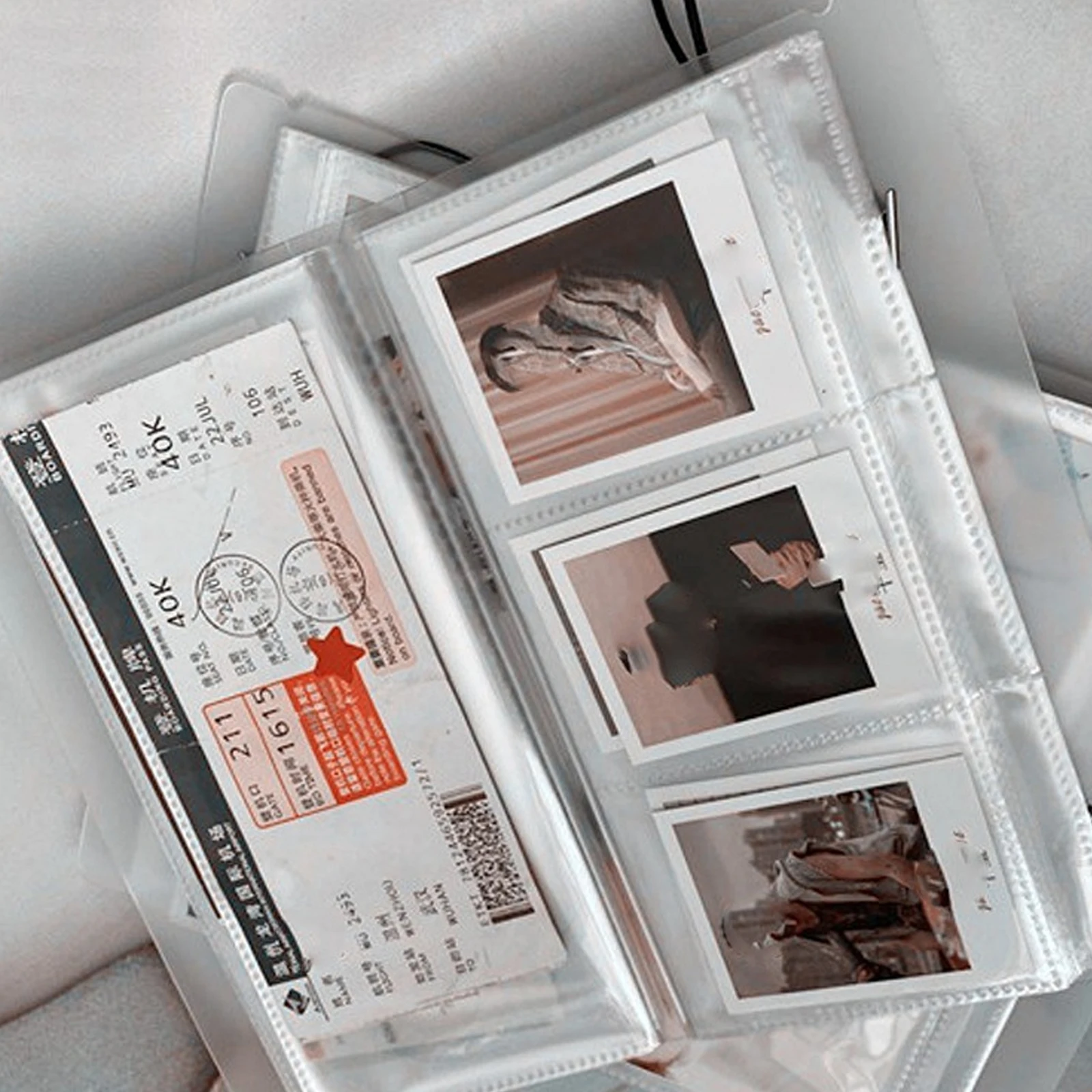 Tickets Collection Album Premium Plastic Wear-Resistant Transparent Design for Movie Plane Train Tickets Storage Memory