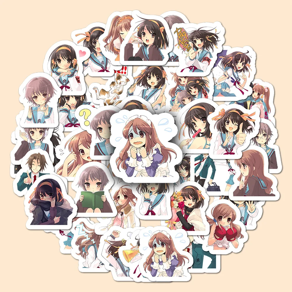 40 Stück süße Cartoon Suzumiya Haruhi Aufkleber DIY Tagebuch Laptop Telefon Gepäck Skateboard Graffiti Aufkleber Aufkleber Geschenk Spielzeug