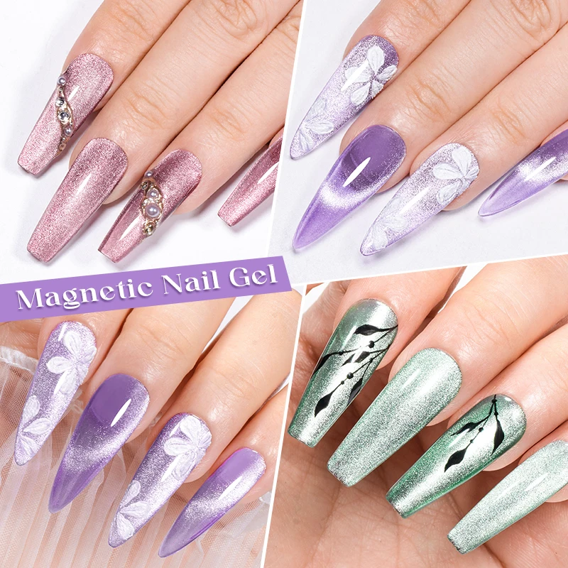 MEET ACROSS 7ml Cat Eye Gel Nagellak 9D Cateye Nail Gel Holografische Glitter Magnetische Gel Polish Soak Off UV Gel Nail Art