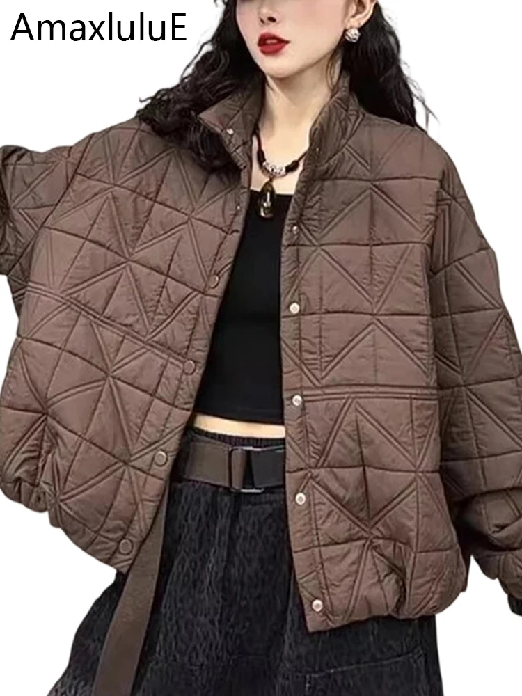 

Amax LuluE 2025 корейские зимние теплые пальто женские модные свободные стеганые куртки с капюшоном женские классические повседневные винтажные утепленные парки
