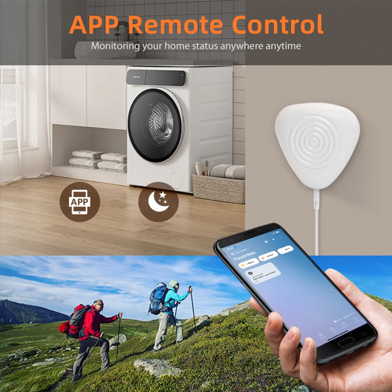 Sensor de fugas de agua Tuya ZigBee, Detector inteligente de fugas, alerta de hogar inteligente, sistema de seguridad de desbordamiento, funciona con Homekit, Alexa, Tuyasmart