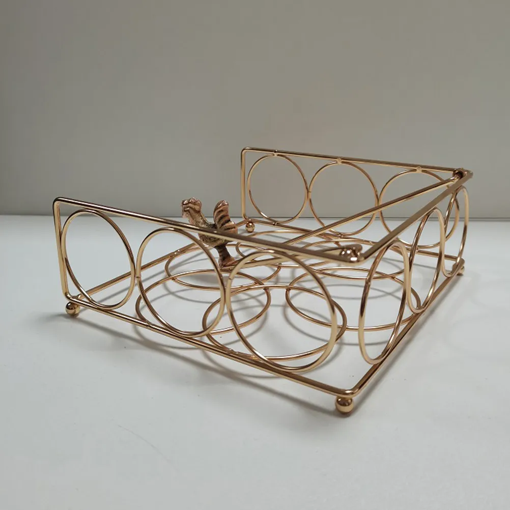 Metal Napkin Holder Stand for Dining Table Kitchen Bar Restaurant Hotel Office Vintage Style Iron Napkin Organizer Stable Flat view 6
