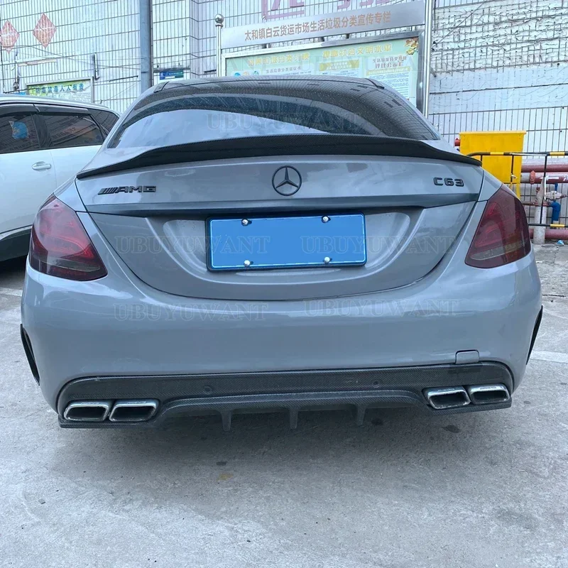 For Mercedes Benz C W205 C63 C43 4 Door 2014-2021 ABS Rear Trunk Tail Wing Spoiler Car Exterior Decoration Boot Lid Accessories