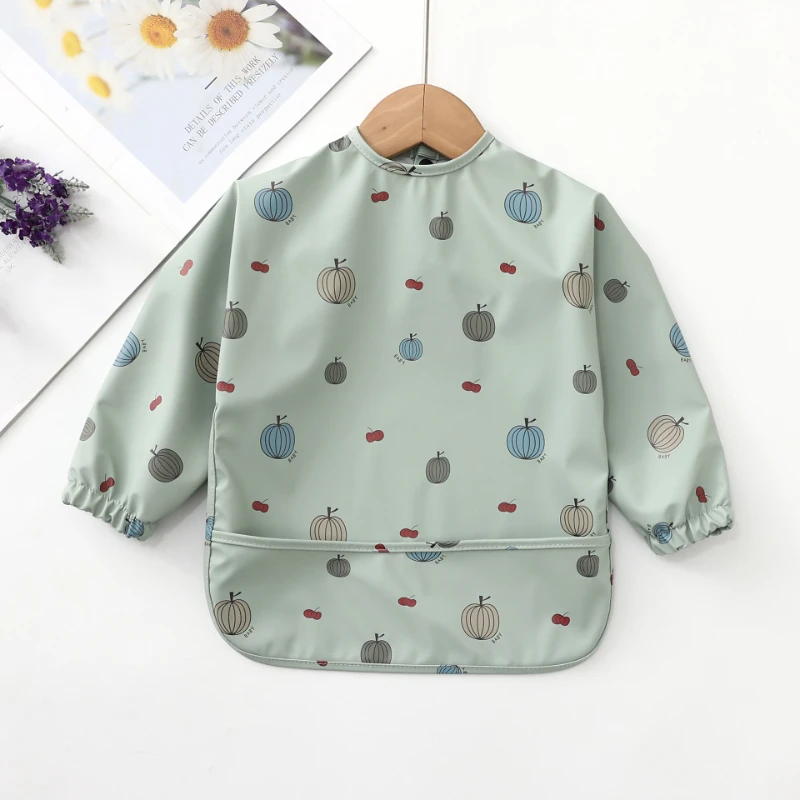 Long Sleeve Baby Bibs Apron Waterproof Adjustable Toddler Stuff Breakfast Lunch Dinner Feeding Bib Baby Smock for Children Kids