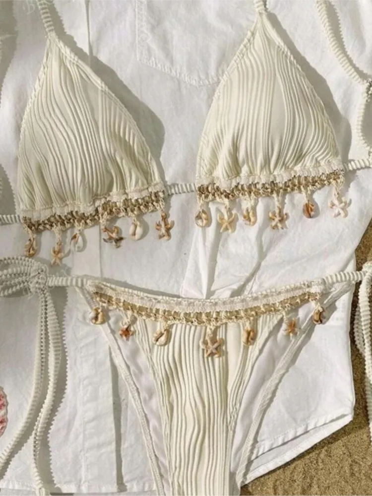 

Новый женский купальник: сексуальный бикини, танкини, однотонные комплекты бикини, пляжная одежда на шнуровке, простой стиль, элегантный дизайн.