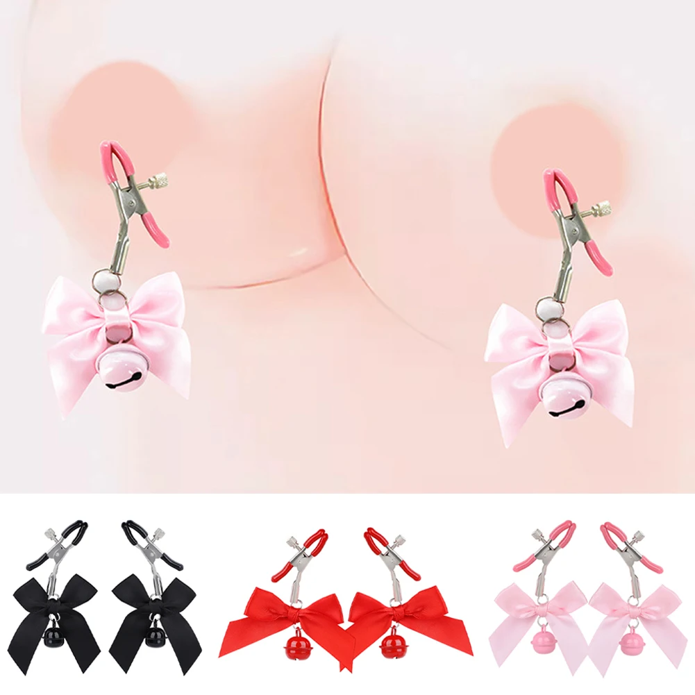 BDSM Pink Black White Red Woman Sexy Adjustable Nipple Clip Breast BDSM Small Bell Adult Fetish Flirting Flirting Couple Sex Toy