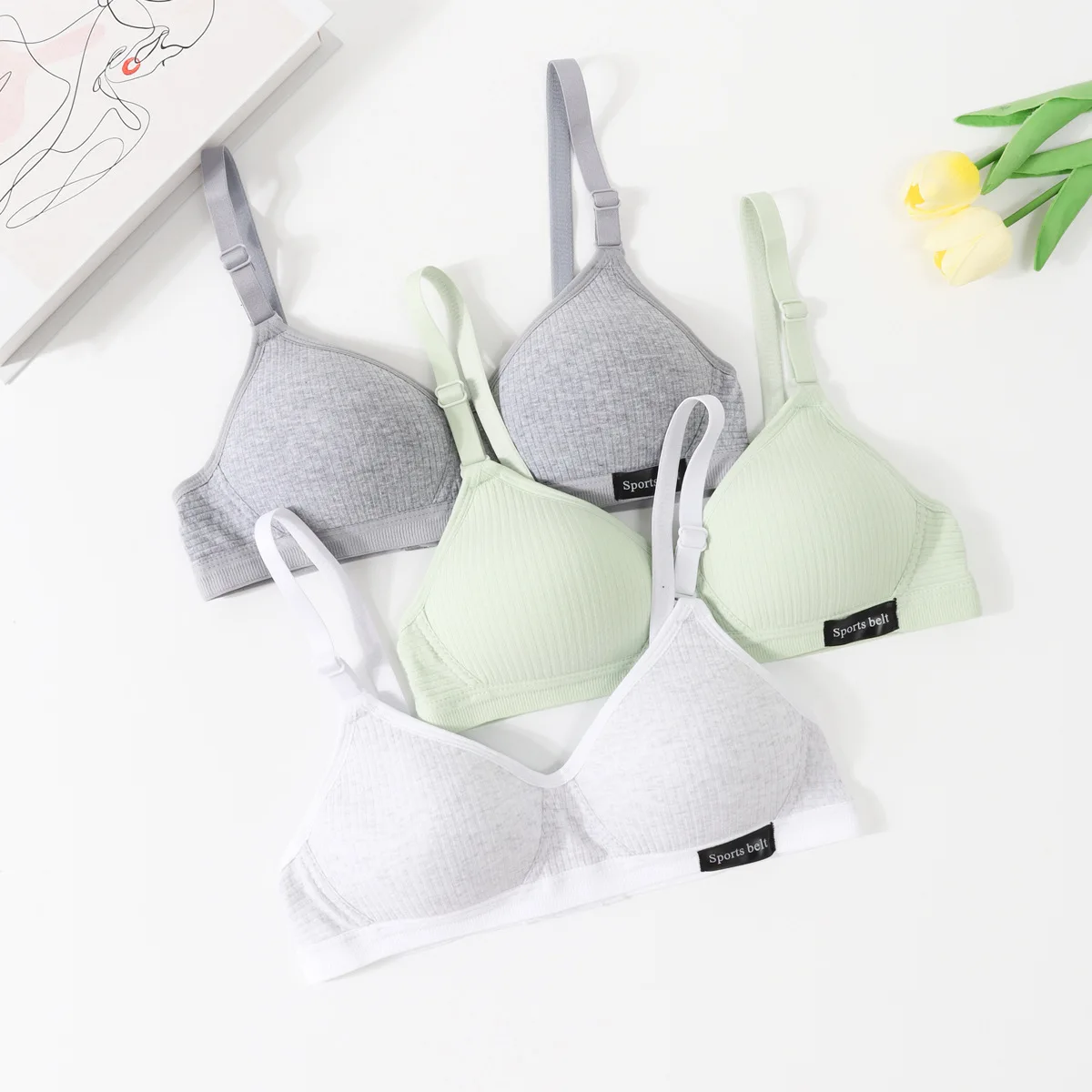 J613 Dropship Beautiful Bras For Women Sweet Memory Girl's Underwear Bra Collection Bra Cup Collection No Steel Ring Cover Cup