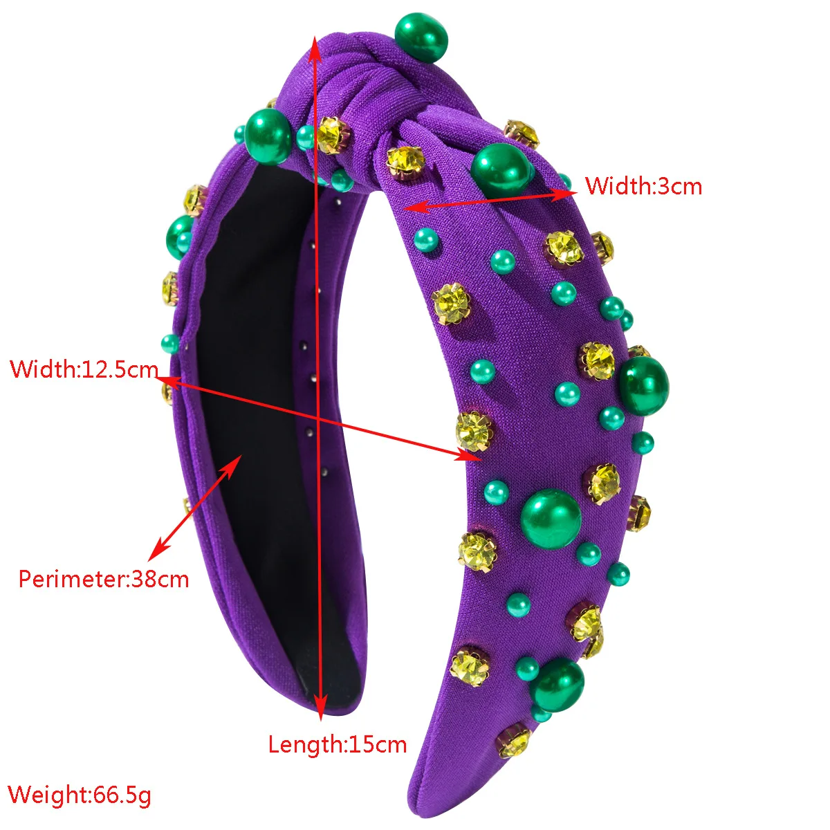 Hot Selling Fashion Trend Carnival Elements Headband Personalized Beads Diamond Knotted High Cranium Top Hair Accessories Women
