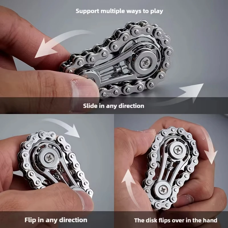 New Sprockets Flywheel Fingertip Gyro Fidget Spinner Antistress Anxiety Metal Bike Chains EDC Spinner Fidget Toys For Adult