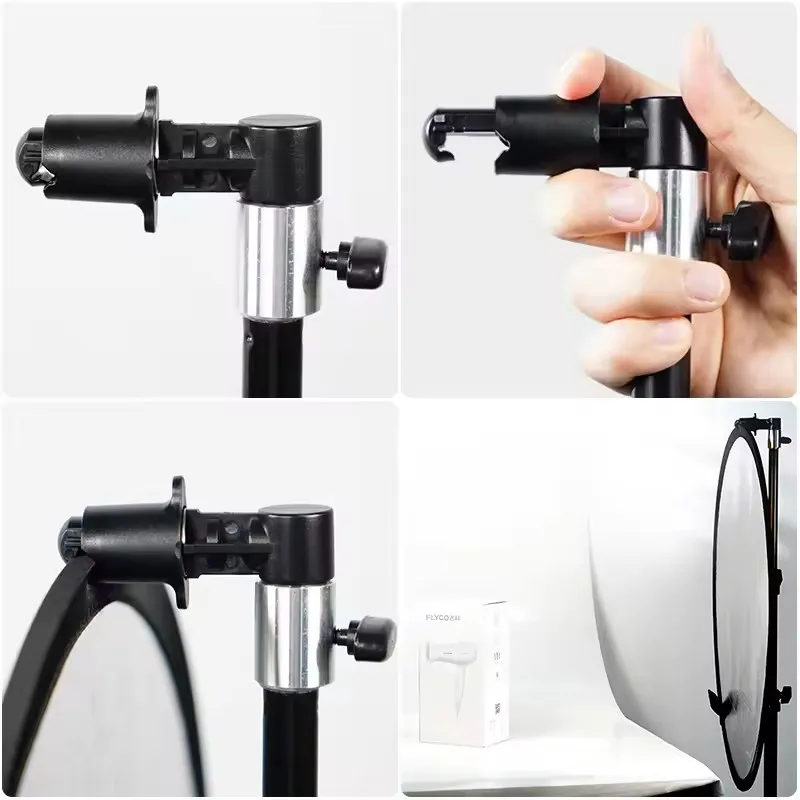 Reflector Holder Clamp 1/4 3/8 Screw Swivel Adapter Light Stand Reflector Clip Photography Studio Multiple Angle Adjustment Phon