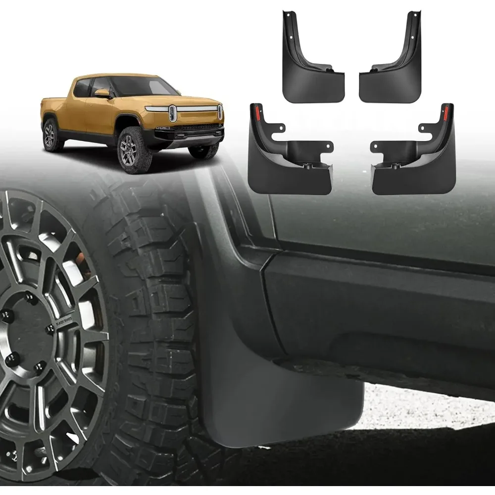 

Mud Flaps For Rivian R1T 2022-2026 /R1S Accessories Splash Fender Winter Vehicle Sediment Dirt Protection No Need to Drill Holes