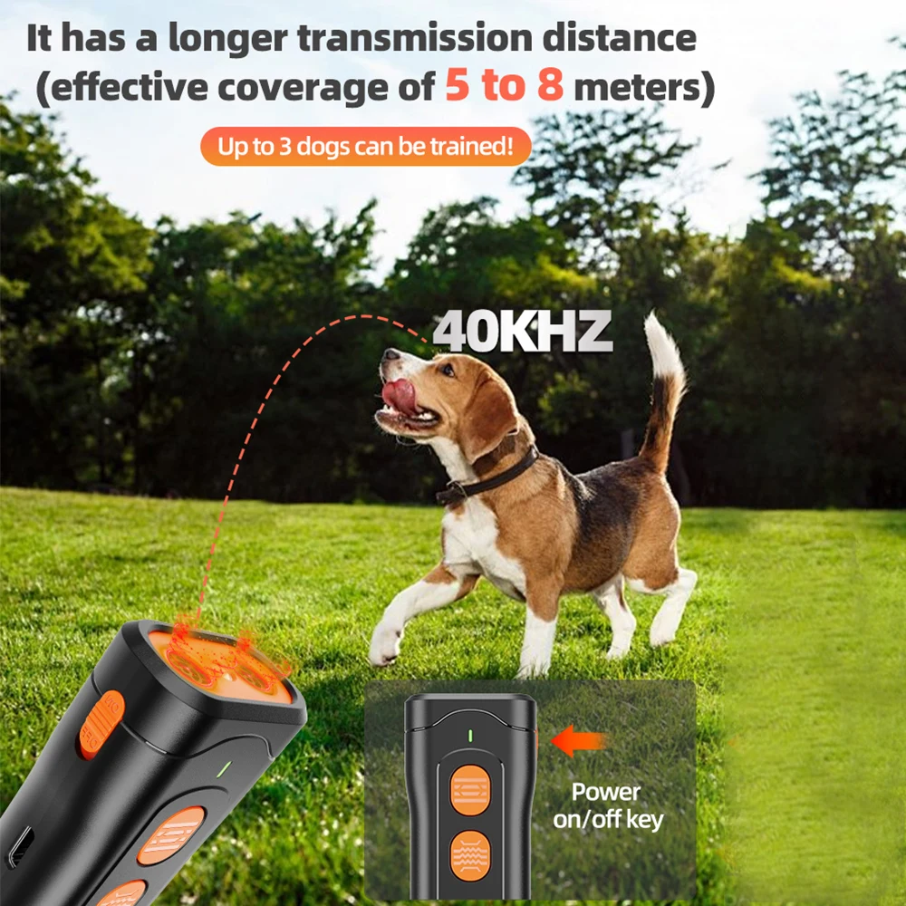 Portable Mini Ultrasonic Anti-Barking Device Ultrasonic Dog Repeller Rechargeable Dog Bark Deterrent With LED Flashlight - view 2