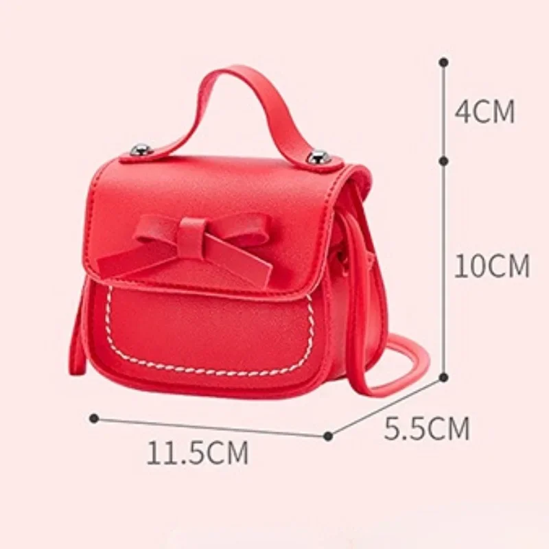 New Cute Leather Baby Messenger Bags Children Kids Girls Princess Shoulder Bag Handbag Solid Bowknot Princess Coin Purses Gift