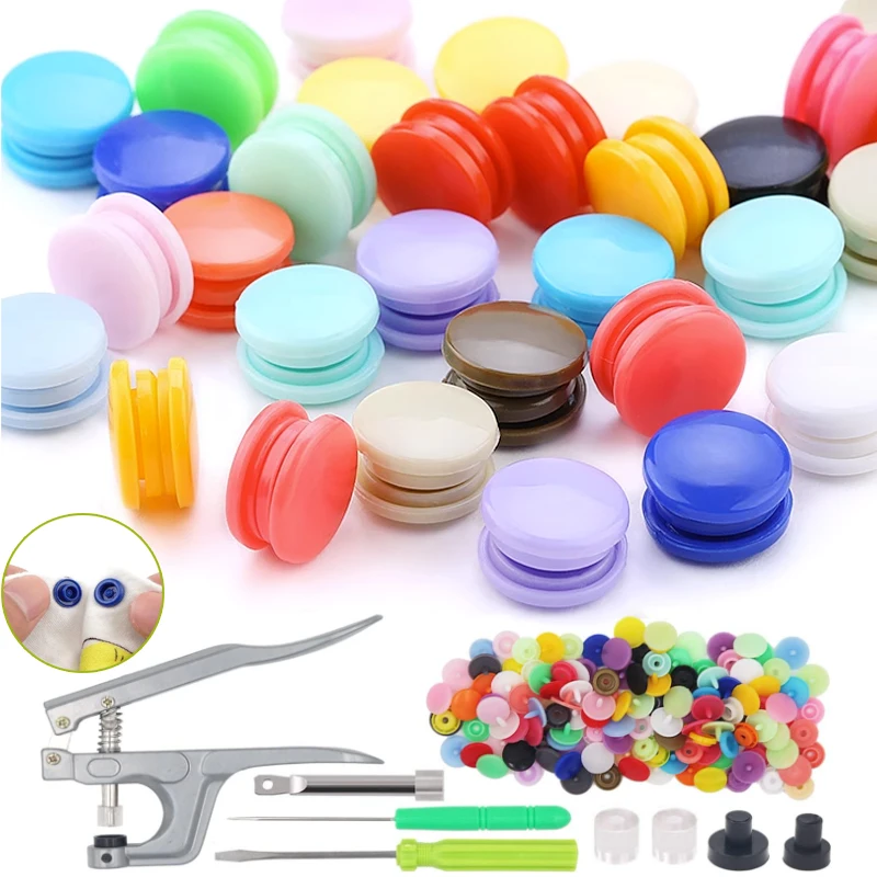 50Sets Round Plastic Snaps Button Fasteners T5 12mm Garment Accessories For Clothes Clips Quilt Cover Sheet Button