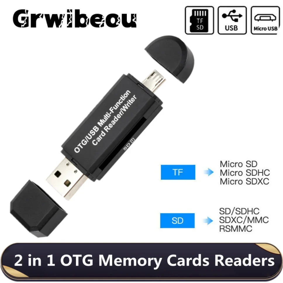 2 in 1 Micro USB OTG USB 2.0 SD Card Reader Adapter For Android Phone Tablet PC Memery Cards Reading Device microsd reader