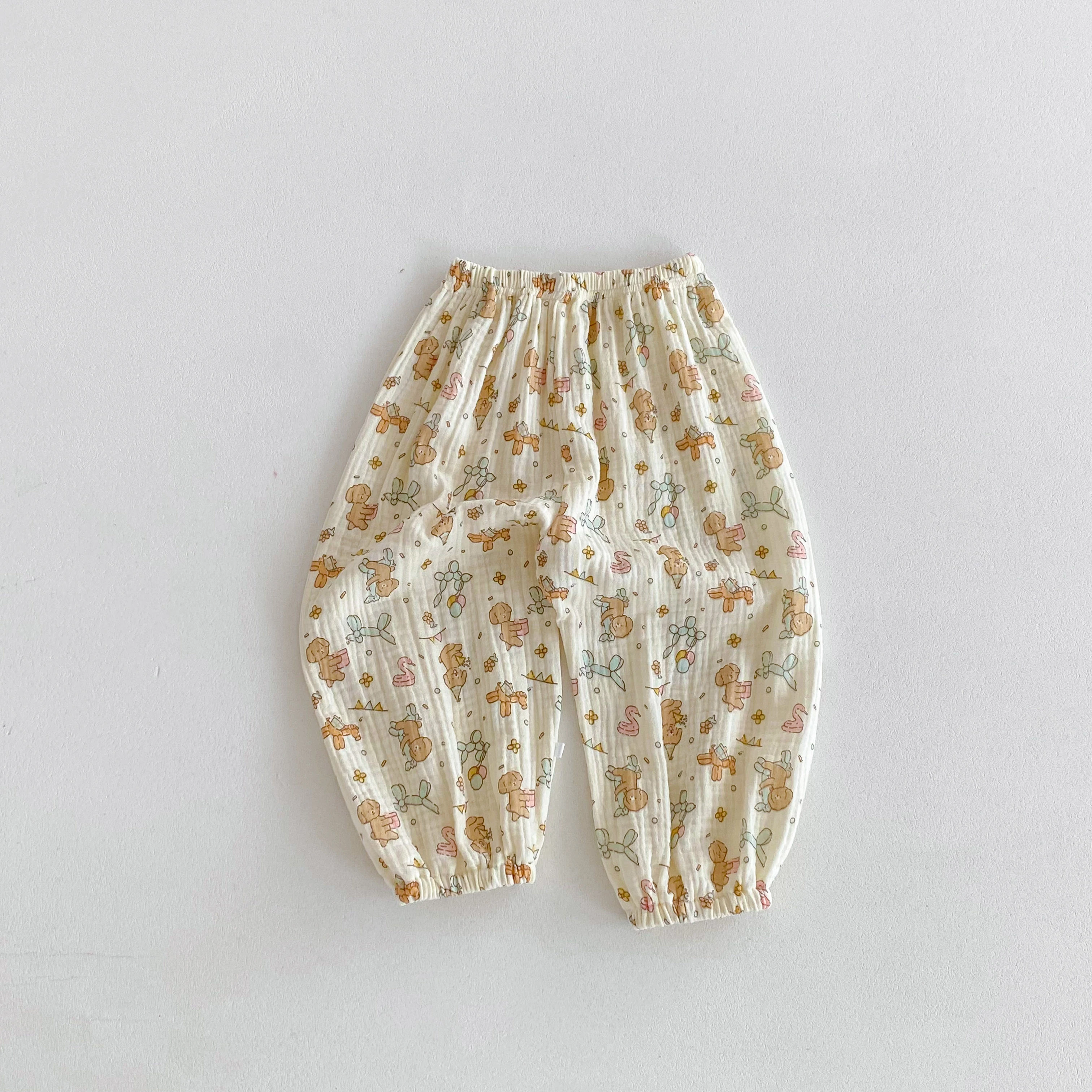 Soft Comfort Children Casual Trousers Summer Clothing Simple Fashion Girl And Boy Anti-mosquito Pant Kids Casual Bloomers 1-6y