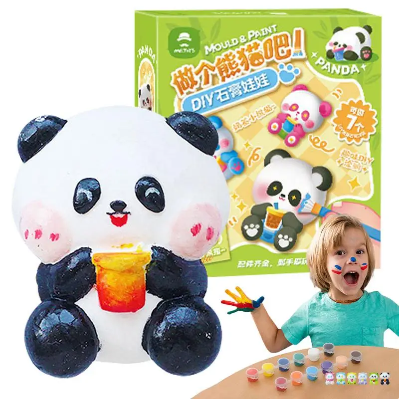 

Plaster Painting Craft Kit Children's Art Craft Toy Kit Art Crafting Tool With Panda Models For Family Bonding Activities Home