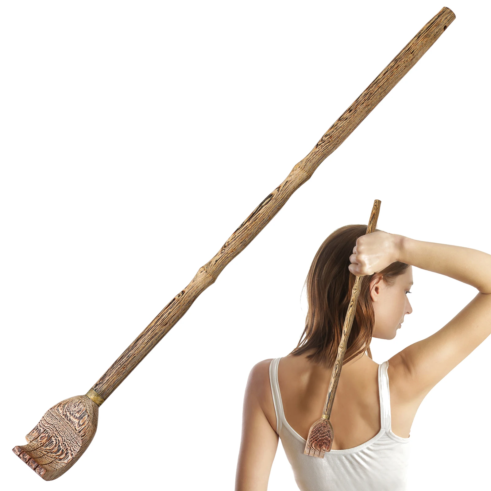 

Back Scratcher Long Handle Wooden Traditional Scratch Tool for Body Itch Relief Comfortable Grip Natural Wood Grain