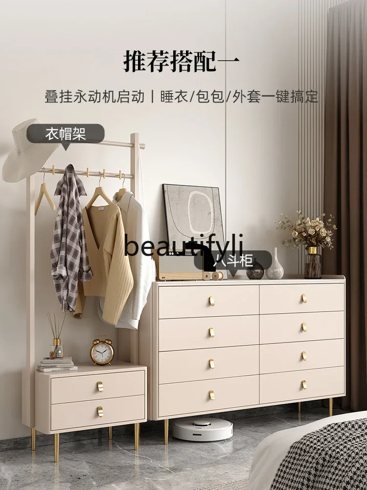 

Modern light luxury solid wood simple minimalist bedroom living room entrance drawer locker storage side cabinet