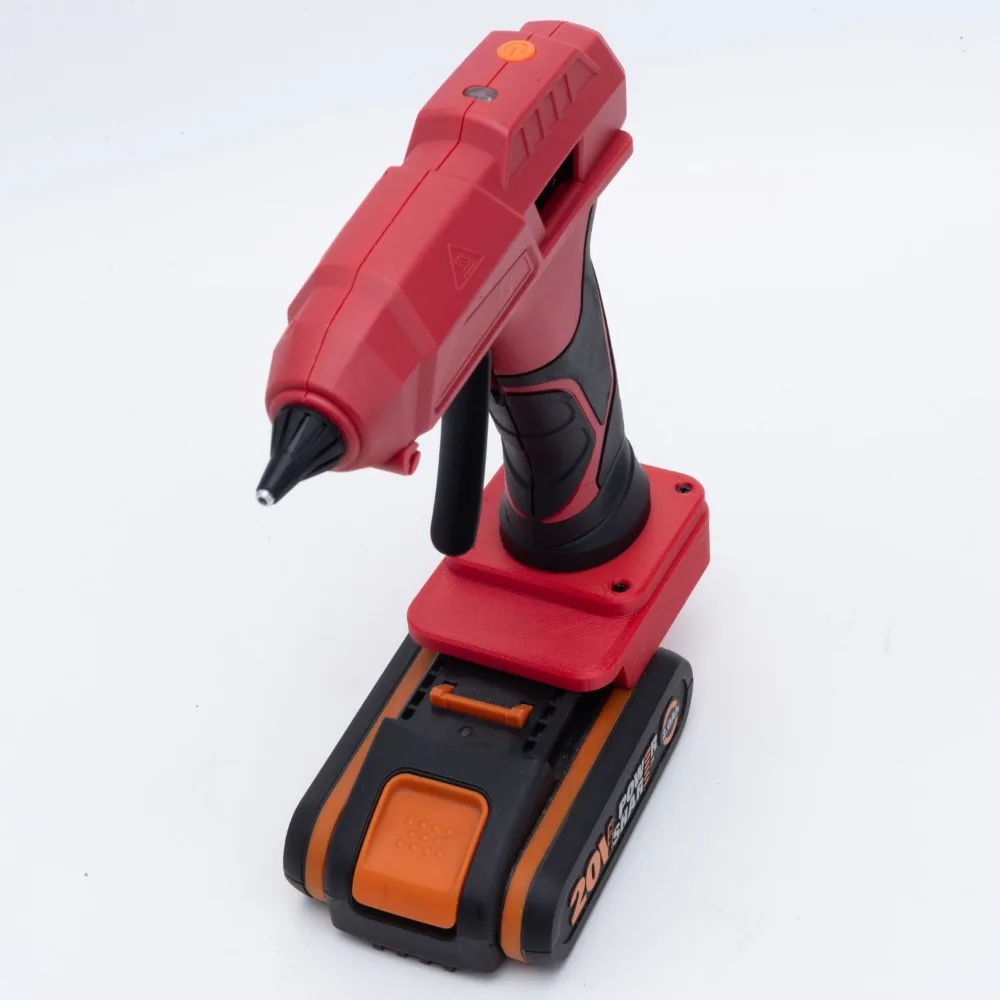 

Cordless Lithium Ion Hot Melt Glue Gun for WORX 20V 4PIN Li-ion Battery with 10pcs Glue Rod for DIY Hot Melt Welding Repair Tool
