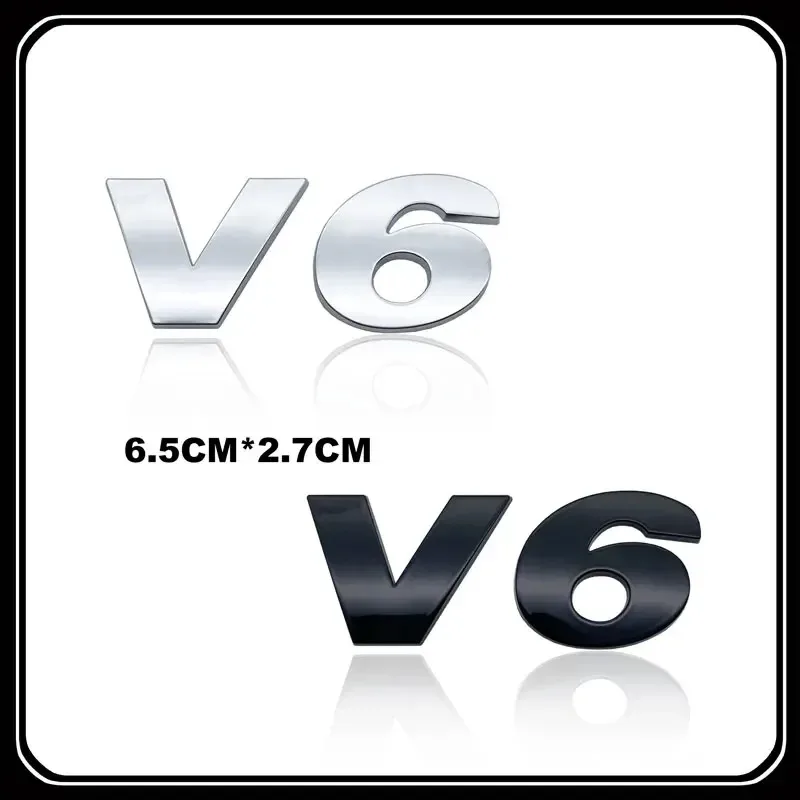 ABS Electroplated Car Sticker V6 V8 Emblem Tail Badge Decal For VW Touareg TDI Car Accessories
