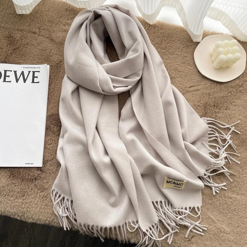 Women Winter Cashmere Scarf Shawls Thick Pashmina Solid Warm Wraps Fashion Luxury Long Lady Tassel high quality woman 2024