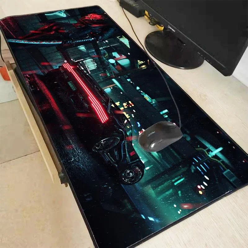 

Car Neon Lights Gaming Mousepad RGB Large Mouse Pads XXL Big Mouse Mat Play Desk Mat Office Gadgets LED Desktop Mat Mause Pad