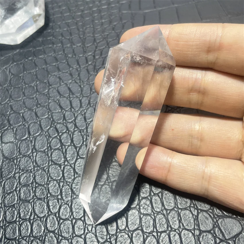 

Natural Tibet Himalayan High Altitude Clear Crystal Quartz 6 Sided Facet Vogel Style Double Termination Wand Point Reiki Healing