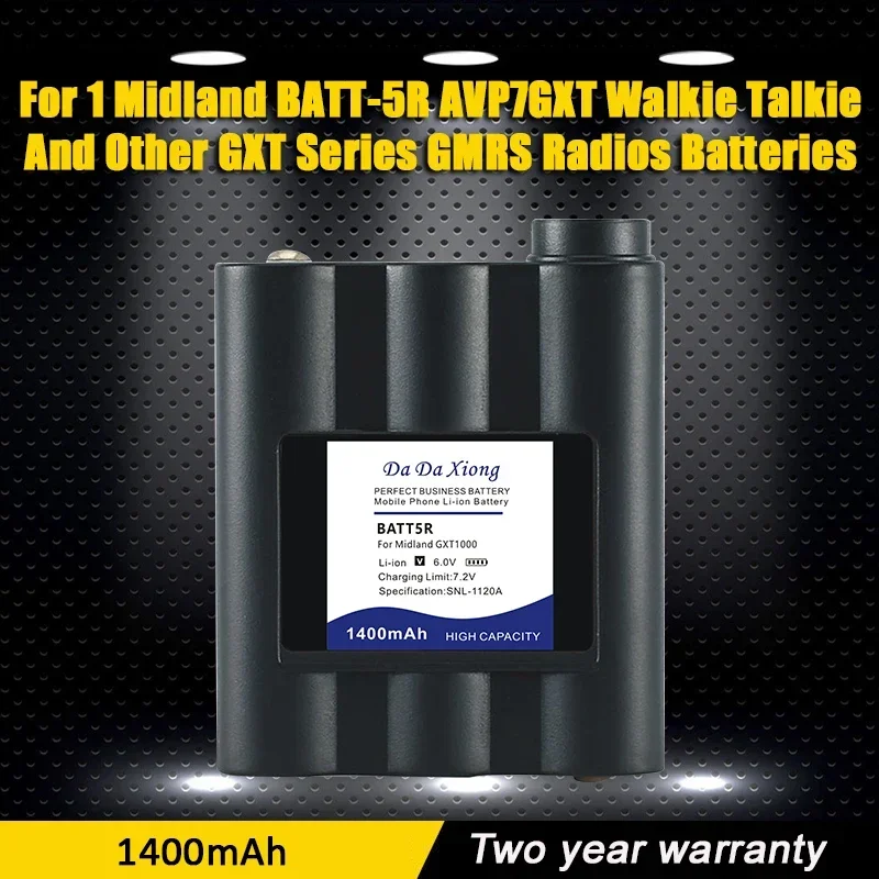 New High Quality 1400mAh For 1 Midland BATT-5R AVP7GXT Walkie Talkie And Other GXT Series GMRS Radios Batteries