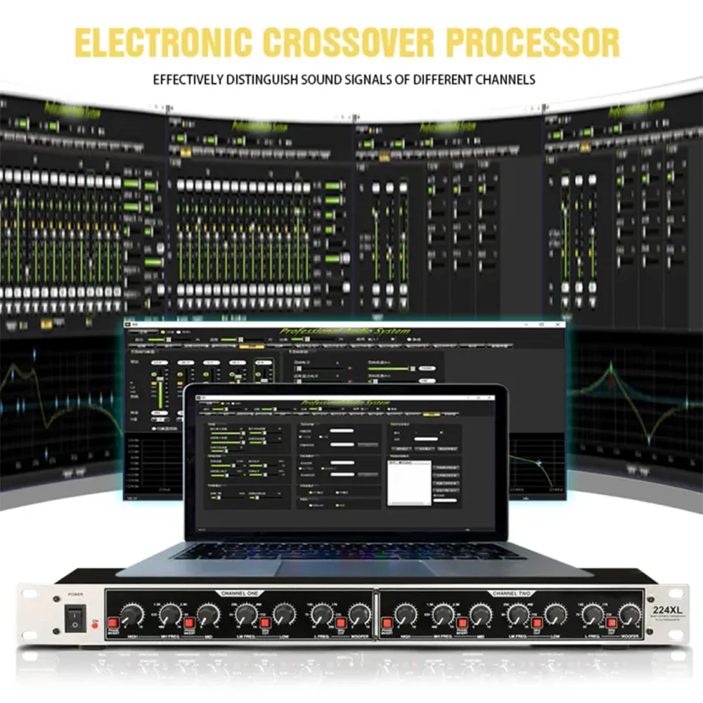 dbx 224xl dbx224 Crossover elettronico professionale a 4 vie bianco Audio per performance da palco per bassi ultra bassi