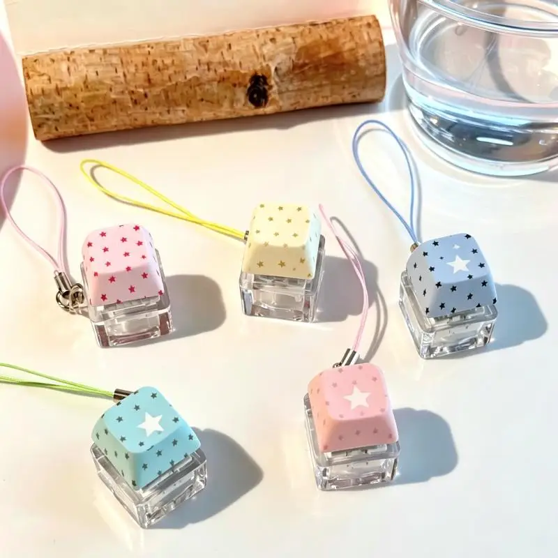 🔈 Porte-clés anti-stress en forme de clavier à motif étoile mignon pour la décoration de téléphone et de sac d'école