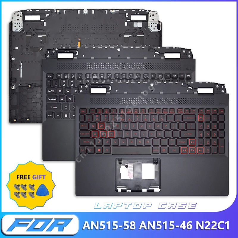 For Nitro 5 AN515-58 AN515-46 N22C1 Laptop Palmrest Upper Top Case With Backlit Keyboard Assembly Original Replacement Part