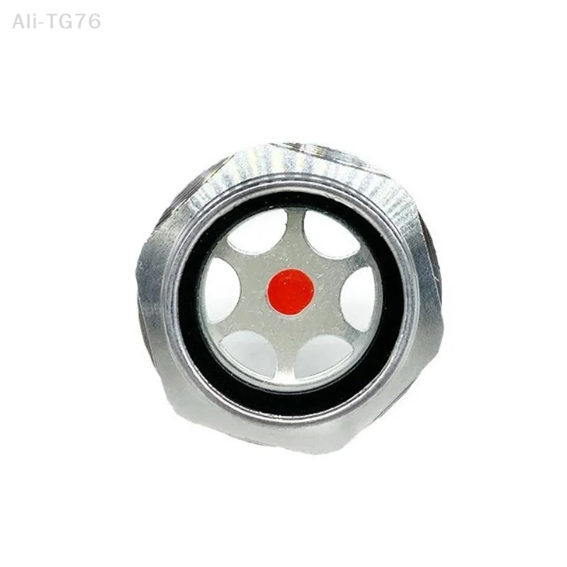 [P] 1Pcs G1/4 G3/8 G1/2 G3/4 Oil Sight Window G1 G1-1/4 G1-1/2 BSP NPT Male Thread Oil Level Sight Glass Tempered Glass Aluminum