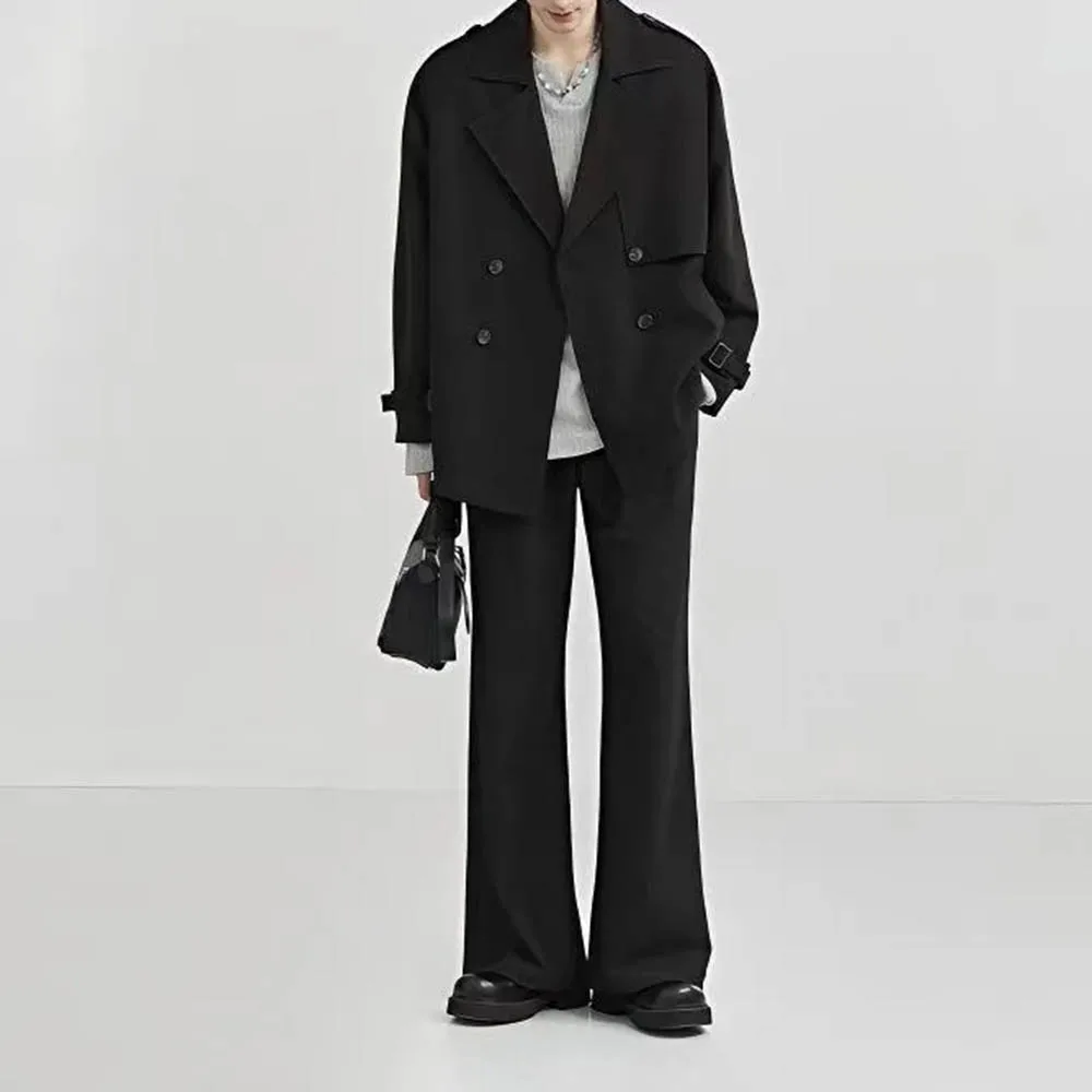 رجل الخريف معطف مزدوجة الصدر عادي رداء غير رسمية سترة موضة الأعمال في الهواء الطلق تنوعا البريطانية أفضل ملابس للرجال 2025 جديد