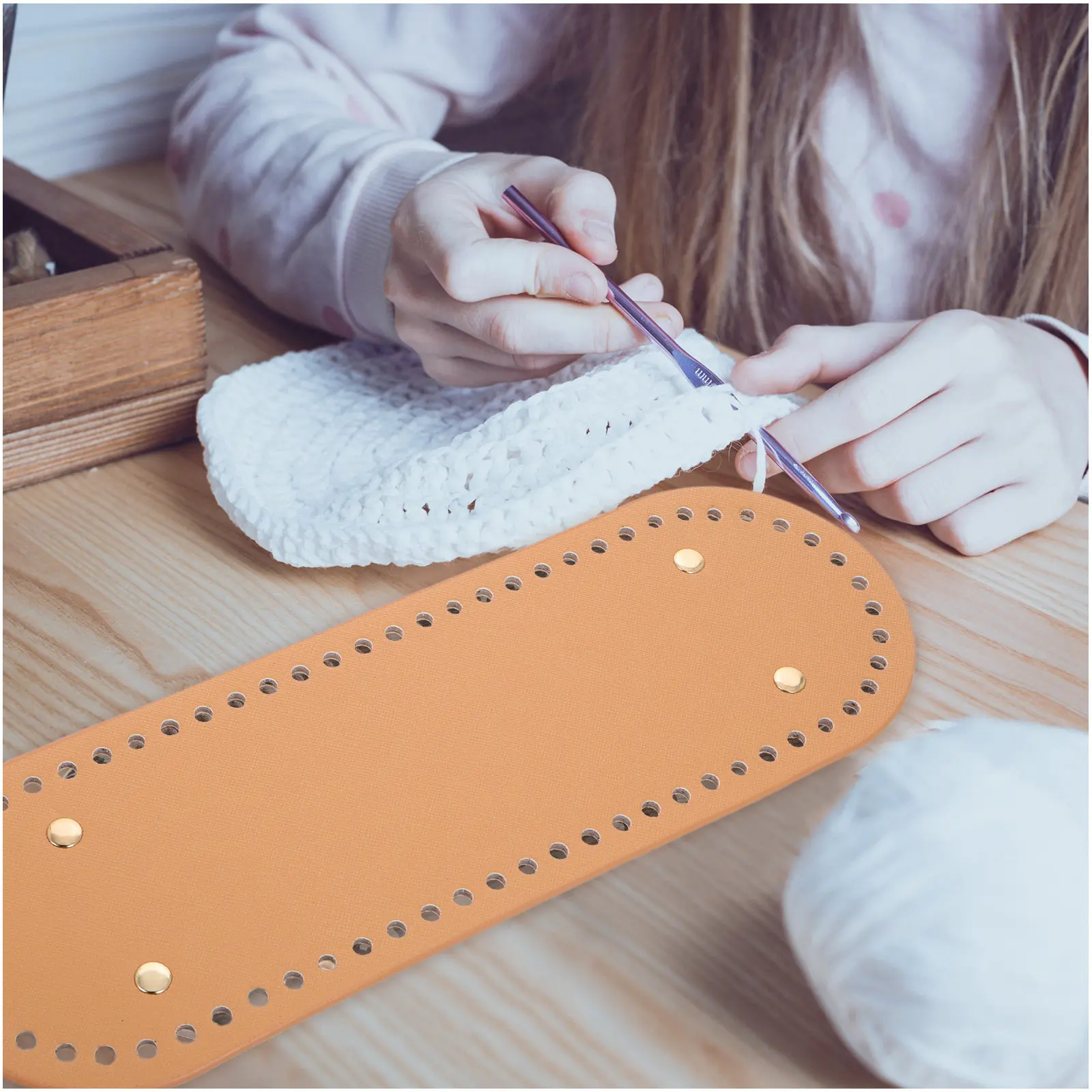

2Pcs Round PU Bag Bottom Shaper for Crochet Bags DIY Handbag Purse Making Supplies Shoulder Bag Bottom Pad Faux Knitting