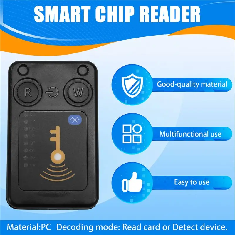 ABZZ-RFID Smart Chip Reader ISO14443 Key Detection EM125KHZ IC 13.56Mhz Badge Decode RFID Emulator Support Clone Card