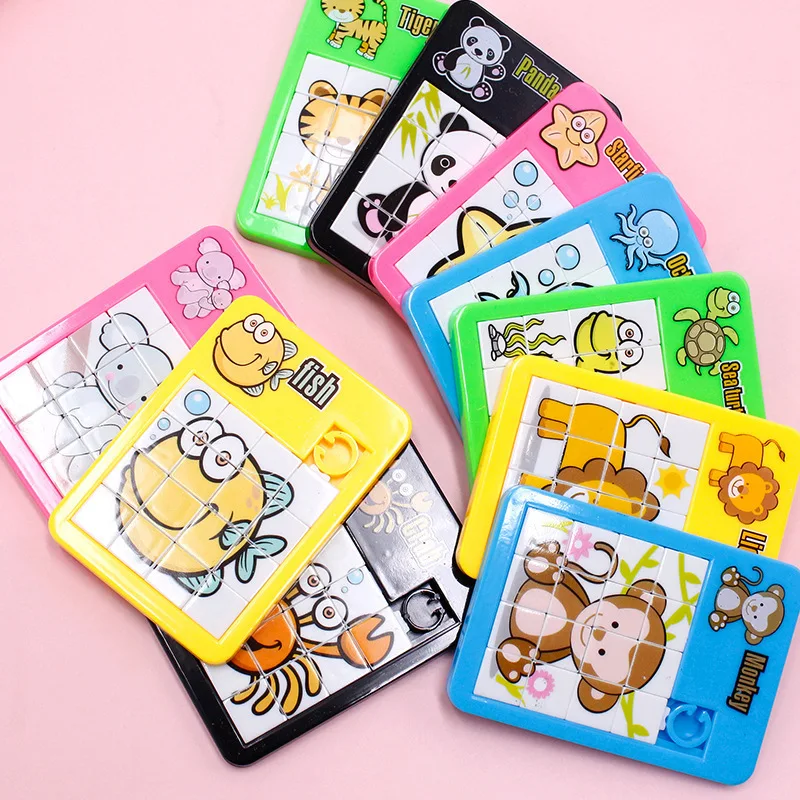 การ์ตูนสัตว์สไลด์ปริศนาสําหรับเด็กของเล่นเพื่อการศึกษา Early Goodie กระเป๋า Stuffers ห้องเรียนรางวัลของขวัญวันเกิด