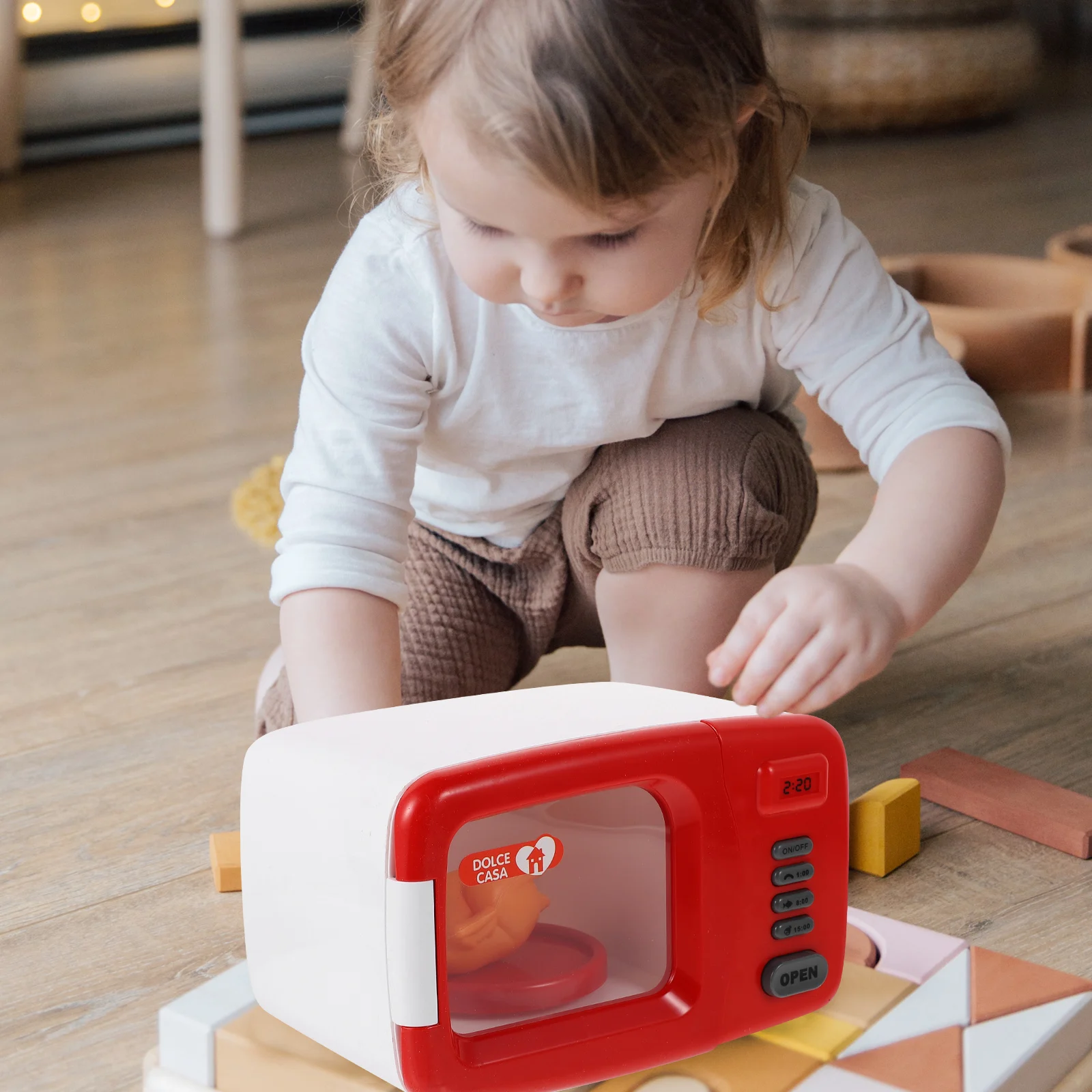 Speelhuis Magnetron Kinderen Doe alsof Rood Plastic Mini Keuken Model Speelgoed Peuter