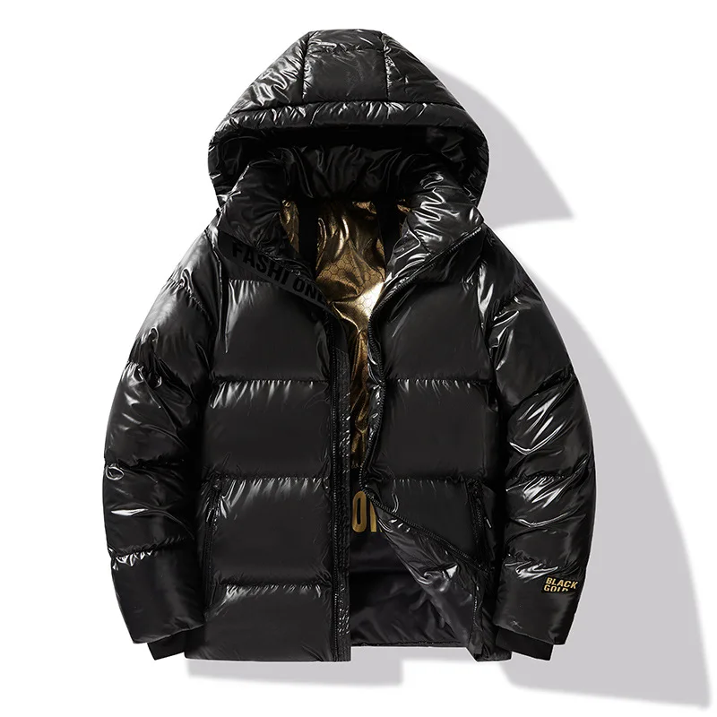 Autumn Winter New Black and Gold Parkas Men Thickened Warm Large Size Loose Hooded Down Cotton-padded Jackets Bread Coat
