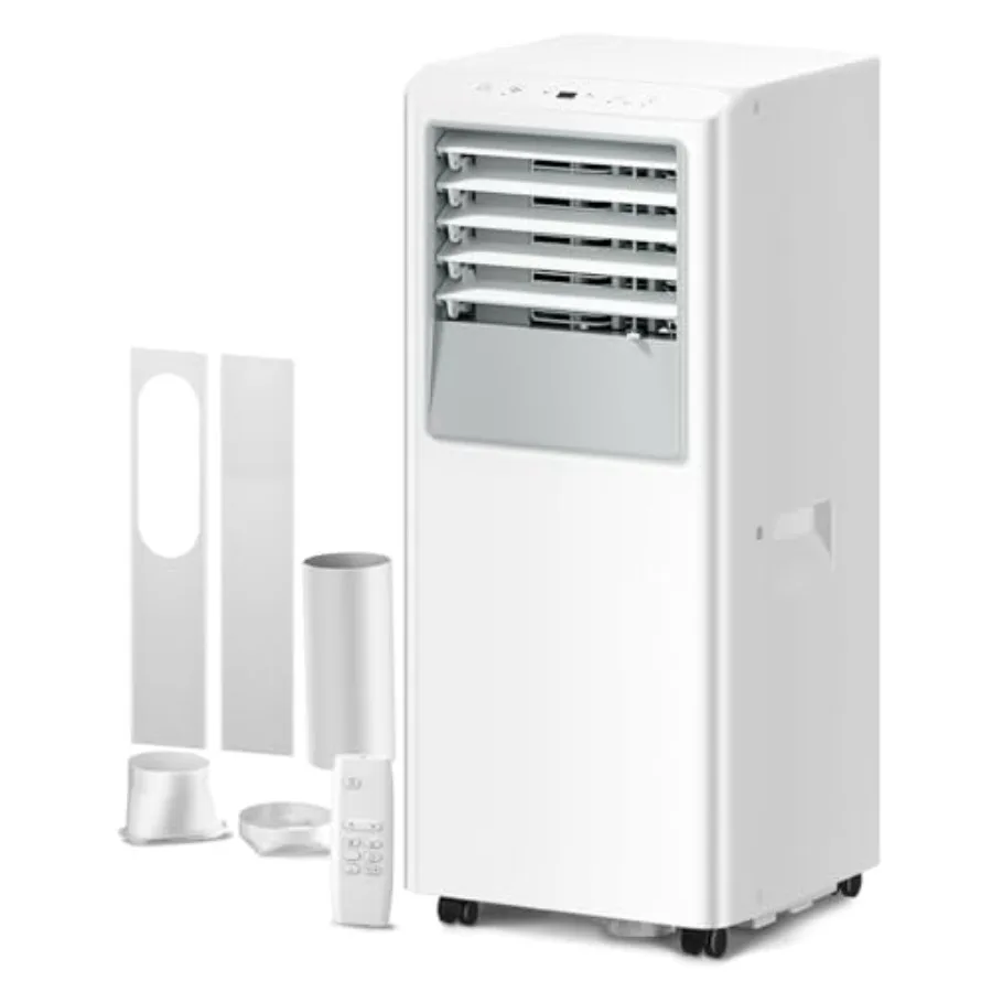 

Portable air conditioner for bedroom/office/dorm/apartment, ABS plastic, white, 8000 BTU 5-in-1 cooling up to 350 sq.ft with qu