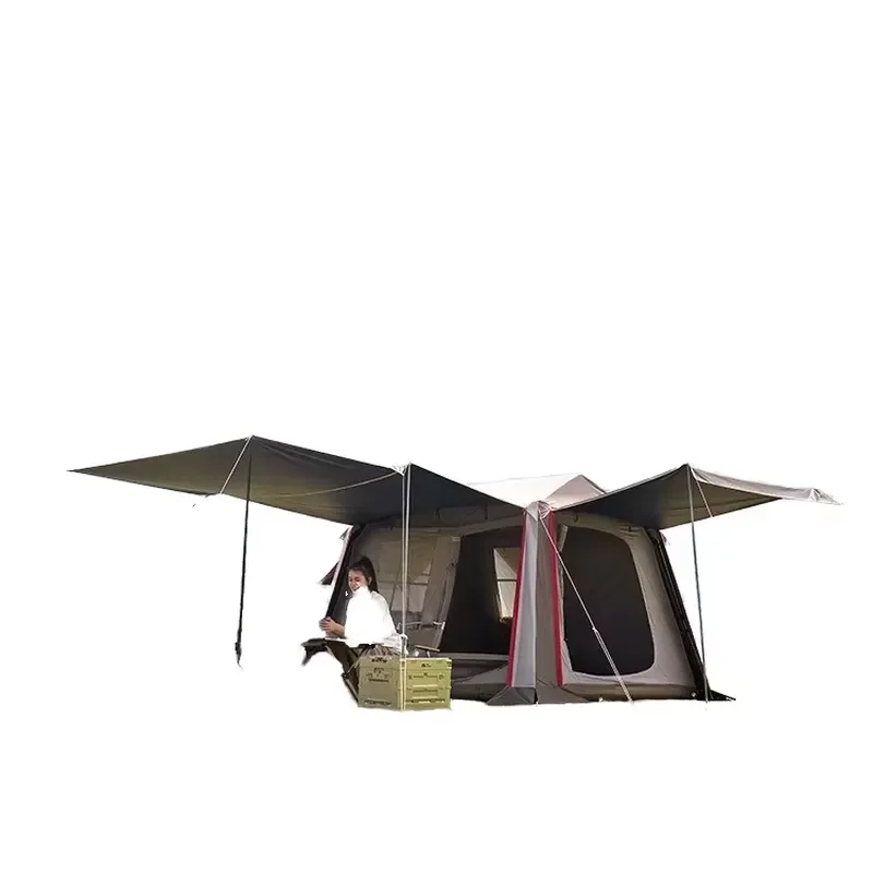 Mugod Double-Layer Holiday Mountain Residence 5.9 Tent Canopy Two-in-One Outdoor Camping Gear Quick Overnight Automatic Setup