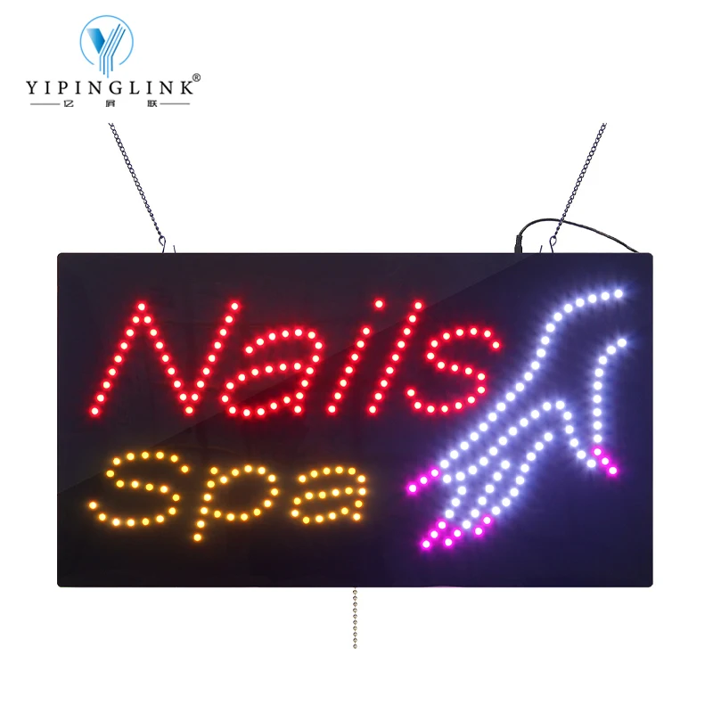 Indoor Window Display with High Brightness Illuminated Signs for Nails Spa Store