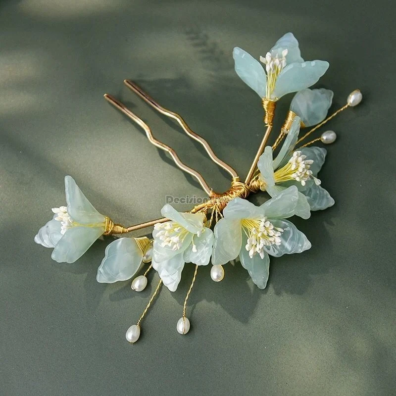 

2025 chinese Hanfu flower Headdress complete super fairy tassel hairpin Antique costume hair accessories Fairy Hanfu accessories