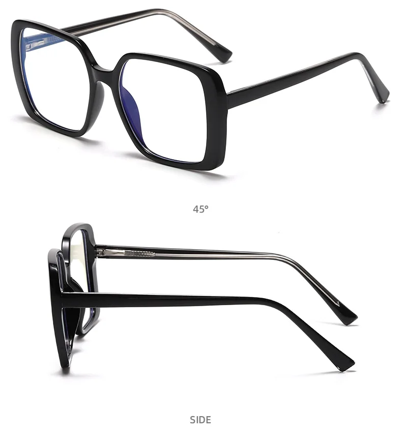 Luxus Vintage transparente übergroße quadratische Lesebrille Frauen Computer Brille Anti Blaulicht Brille Presbyopie Brille – Detail 14