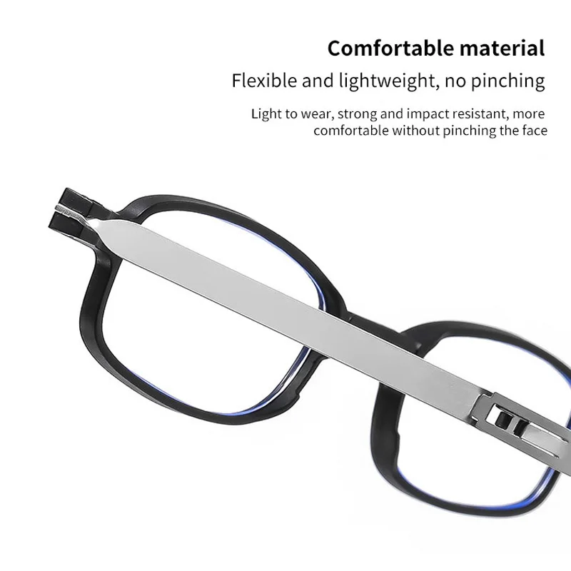 Folding Portable Anti-blue Light Reading Glasses For Men And Women With Mobile Phone Holder Storage Box Diopter +1.0 To +4.0