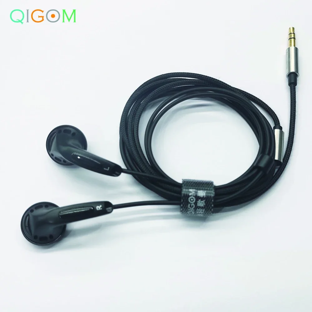 QIGOM S300 300OHMS CZARNY KABEL HIFI DIY SŁUCHAWKI oporowe z płaską główką 15,4 mm jednostka